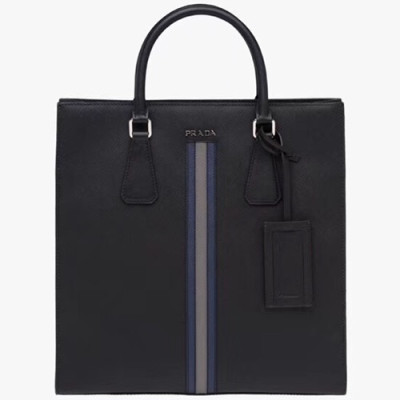 Prada Saffiano Mens Business Bag ,34CM - 프라다 사피아노 남성용 서류가방 V1016R-1,34CM,블랙