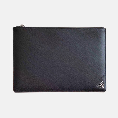 Prada Saffiano Mens Clutch Bag ,28CM - 프라다 사피아노 남성용 클러치백 2NG005-33,28CM,블랙