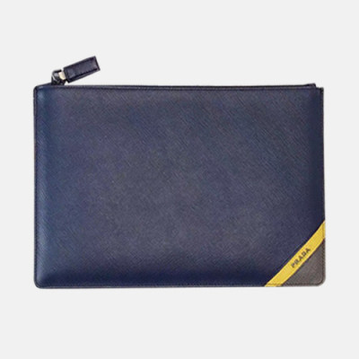 Prada Saffiano Mens Clutch Bag ,28CM - 프라다 사피아노 남성용 클러치백 2NG005-35,28CM,네이비+그레이