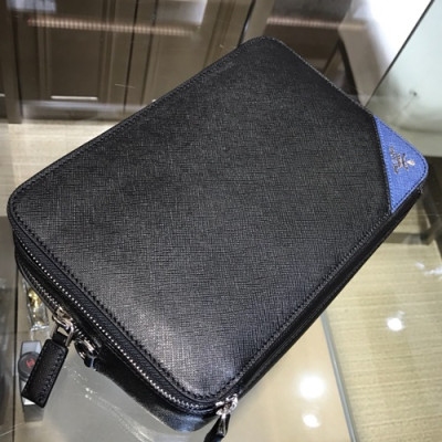 Prada Mens Clutch Bag ,23.5CM - 프라다 남성용 클러치백 2VF052-9,23.5CM,블랙+블루