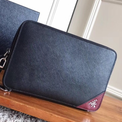 Prada Mens Clutch Bag ,23.5CM - 프라다 남성용 클러치백 2VF052-10,23.5CM,블랙+와인