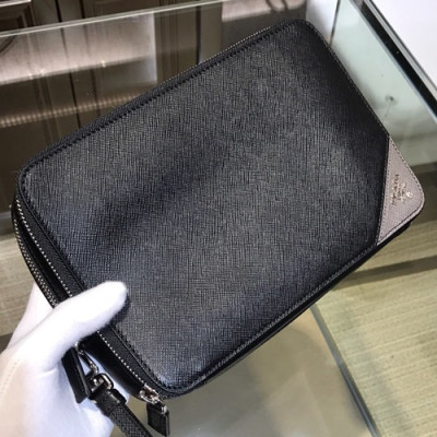 Prada Mens Clutch Bag ,23.5CM - 프라다 남성용 클러치백 2VF052-11,23.5CM,블랙+그레이