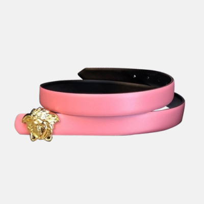 Versace 2019 Collection Ladies Medusa Steel Buckle Leather Belt- 베르사체 컬렉션 여성 메두사 스틸 버클 레더 벨트 Ver0122x.Size(2.5cm).핑크