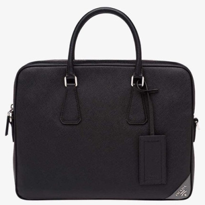 Prada Saffiano Mens Business Bag,36CM - 프라다 사피아노  남성용 서류가방 2VE368-32 ,36CM,블랙+그레이