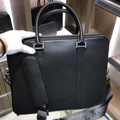 Prada Leather Mens Business Bag,36CM - 프라다 레더 남성용 서류가방 2VE366-12 ,36CM,블랙