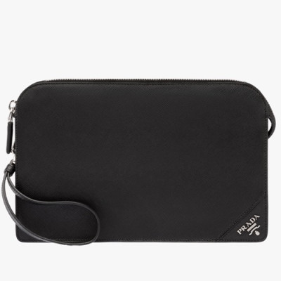 Prada Saffiano Mens Clutch Bag ,26.5CM - 프라다 사피아노 남성용 클러치백 2VF056-14,26.5CM,블랙