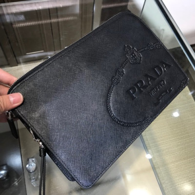 Prada 2019 Saffiano Mens Clutch Bag ,26.5CM - 프라다 2019 사피아노 남성용 클러치백 2VF056-18,26.5CM,블랙