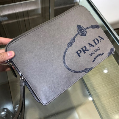 Prada 2019 Saffiano Mens Clutch Bag ,26.5CM - 프라다 2019 사피아노 남성용 클러치백 2VF056-19,26.5CM,그레이