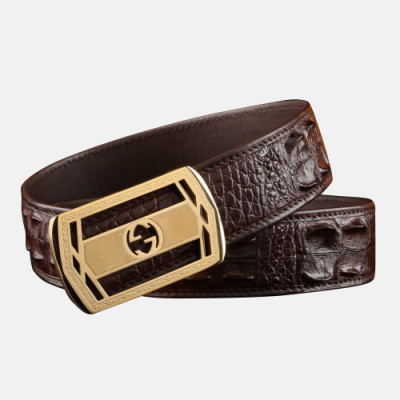 [커스텀급]Gucci 2019 Mens Box Initial Logo Leather Belt - 구찌 남성 박스 이니셜 로고 버클 레더 벨트 Guc0713x.Size(3.8cm).2컬러(블랙은장/브라운금장)