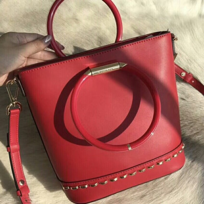 Michael Kors Leather Bucket Tote Shoulder Bag, 22.5CM - 마이클 코어스 레더 버킷 토트 숄더백 ,MKB0256, 22.5CM,레드