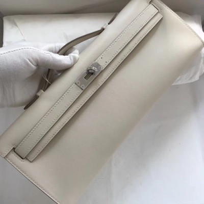 Hermes Kelly Cut Swift Leather Clutch Bag ,31cm - 에르메스 켈리 컷 스위프트 레더 여성용 클러치백 HERB0573,31cm,화이트
