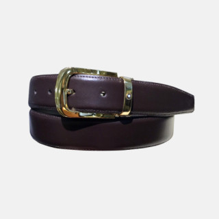 Montblanc 2019 Mens Business Leather Belt - 몽블랑 신상 남성 비지니스 레더 벨트 Mont0031x.Size(3.2cm).브라운금장