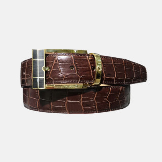 Montblanc 2019 Mens Business Leather Belt - 몽블랑 신상 남성 비지니스 레더 벨트 Mont0034x.Size(3.2cm).브라운금장