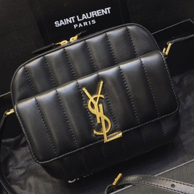 Saint Laurent 2019 Vicky Camera Shoulder Bag,18cm - 입생로랑 2019 비키 카메라 숄더백 555052, SLB0292,18cm,블랙