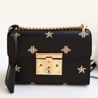 Gucci Pad Lock Mini Chain Shoulder Bag,20CM - 구찌 패드락 미니 체인 숄더백 ,409487 ,GUB0258,20CM,블랙