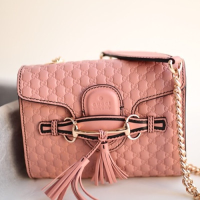 Gucci Microssima Emily Leather Chain Tote Bag,18CM - 구찌 마이크로시마 에밀리 레더 체인 크로스백 449636 ,GUB0271,18cm,핑크