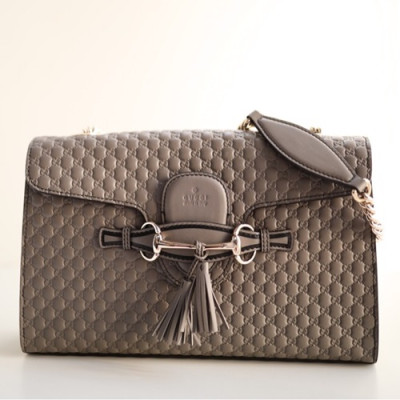 Gucci Microssima Emily Leather Chain Tote Bag,30CM - 구찌 마이크로시마 에밀리 레더 체인 크로스백 449635,GUB0273 ,30cm,그레이