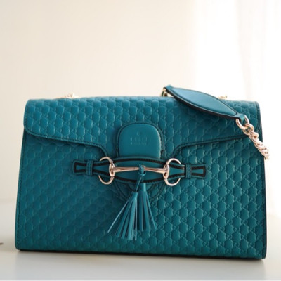 Gucci Microssima Emily Leather Chain Tote Bag,30CM - 구찌 마이크로시마 에밀리 레더 체인 크로스백 449635 ,GUB0275,30cm,블루