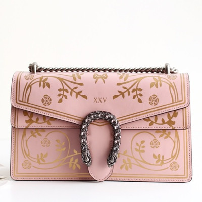 Gucci GG Dionysus Leather Shoulder Bag ,28CM - 구찌 GG 디오니소스 레더 숄더백 400249,GUB0278 ,28cm,핑크