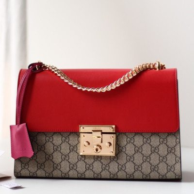 Gucci Pad Lock Supreme Women Shoulder Bag,30CM - 구찌 패드락 수프림 여성용 숄더백 ,409486 ,GUB0283,30CM,레드