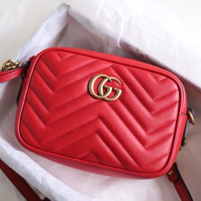 Gucci Marmont Matlase Shoulder Bag,18CM - 구찌 마몬트 마틀라세 숄더백 448065,GUB0294,18cm,레드