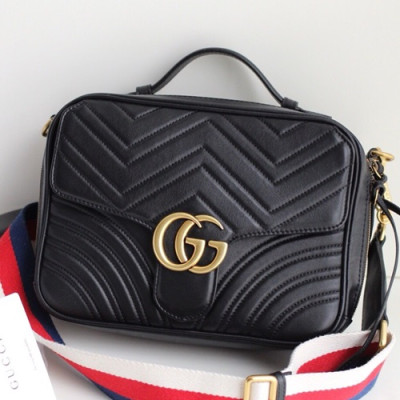Gucci Marmont Matlase Tote Shoulder Bag,25CM - 구찌 마몬트 마틀라세 토트 숄더백 498100,GUB0295,25cm,블랙
