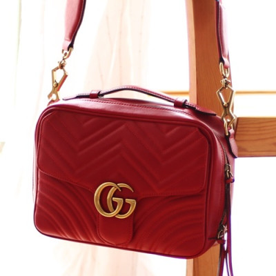 Gucci Marmont Matlase Tote Shoulder Bag,25CM - 구찌 마몬트 마틀라세 토트 숄더백 498100,GUB0296,25cm,레드