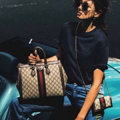 Gucci Ophidia Supreme Women Tote Shoulder Bag,33CM - 구찌 오피디아 수프림 여성용 토트 숄더백 524537,GUB0324,33CM,브라운