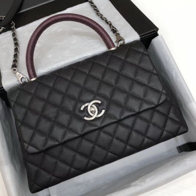 Chanel 2018 Chain Tote Shoulder Bag,28CM - 샤넬 2018 체인 토트 숄더백,CHAB0571,28CM,블랙(은장)
