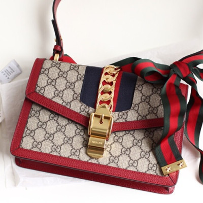 Gucci Sylvie Chain Shoulder Bag,25CM - 구찌 실비 체인 숄더백 421882,GUB0335,25CM,레드