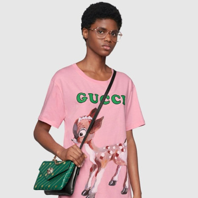 Gucci 2018 Double Shoulder Bag,27CM - 구찌 2018 여성용 더블 숄더백 ,524822,GUB0350,27CM,그린+블랙