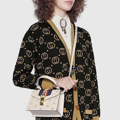 Gucci Sylvie Mini Leather Tote Shoulder Bag,20CM - 구찌 실비 미니 레더 토트 숄더백 470270,GUB0381,20CM,화이트