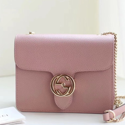 Gucci Interlocking Chain Shoulder Bag,20CM - 구찌 인터로킹  체인 숄더백 510304,GUB0396,20cm,핑크