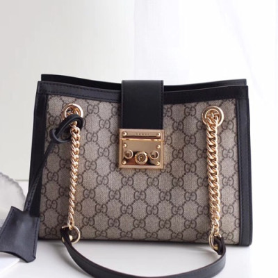 Gucci GG Supreme Padlock Small Shoulder Bag,26CM - 구찌 GG 수프림 패드락 스몰 숄더백 ,498156,GUB0408,26CM,블랙