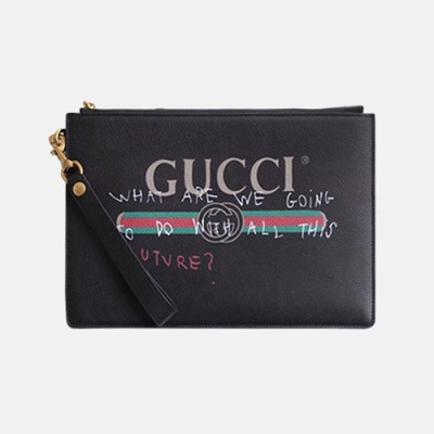 Gucci 2018 Leather Clutch Bag ,30CM - 구찌 2018 레더 남여공용 클러치백 494320,GUB0410,30cm,블랙