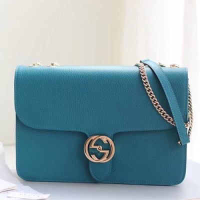Gucci Interlocking Chain Shoulder Bag,28CM - 구찌 인터로킹  체인 숄더백 510303,GUB0414,28cm,블루