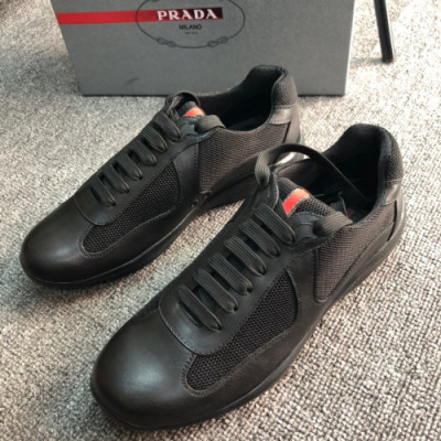 Prada 2018 Mens Leather Sneakers - 프라다 남성 레더 스니커즈 Pra0466x.Size(245 - 265)블랙