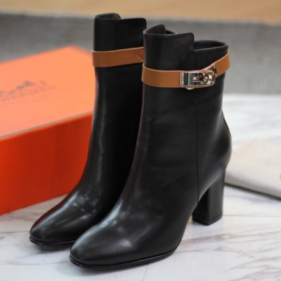Hermes 2019 H-kelly Ladies Leather Ankel Boots - 에르메스 여성 켈리 레더 앵클부츠 Her0120x.Size(225 - 245).블랙