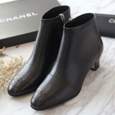 Chanel 2018 Ladies Leather Ankle Boots - 샤넬 여성 신상 레더 앵클 부츠 Cnl0211x.Size(225 -  250).블랙