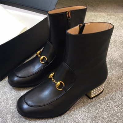 Gucci 2018 Ladies Horsbit Leather Ankle Boots  - 구찌 여성 홀스빗 레더 앵클부츠 Guc0738x.Size(225 - 255).블랙