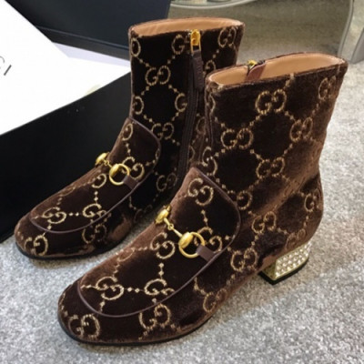 Gucci 2018 Ladies Horsbit Leather Ankle Boots  - 구찌 여성 홀스빗 레더 앵클부츠 Guc0739x.Size(225 - 255).브라운