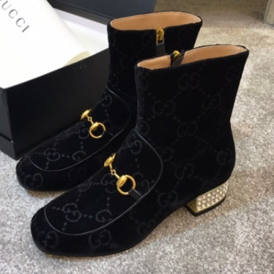 Gucci 2018 Ladies Horsbit Leather Ankle Boots  - 구찌 여성 홀스빗 레더 앵클부츠 Guc0740x.Size(225 - 255).블랙