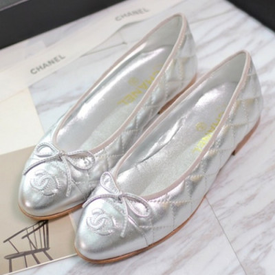 Chanel 2018 Ladies Classic CC Logo Ballet Shoes - 샤넬 여성 클랙식 CC 로고 발렛 슈즈 Cnl0221x.Size(225 - 255).실버