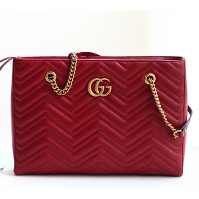 Gucci Marmont Matlase Tote Shoulder Bag,38.5CM - 구찌 마몬트 마틀라세 토트 숄더백 524578,GUB0453,38.5cm,레드