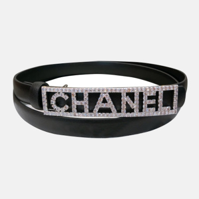 Chanel 2019 Ladies Classic CC Embellished Satin Buckle Leather Belt - 샤넬 여성 클랙식 CC 엠벨리쉬 새틴 버클 레더 벨트 Cnl0234x.Size(1.5cm).블랙