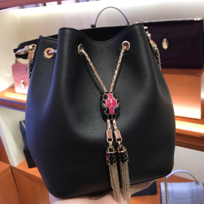 Bvlgari 2019 Tote Shoulder Bucket Bag,20CM - 불가리 2019 토트 숄더 버킷백,BVLB0089,20cm,블랙