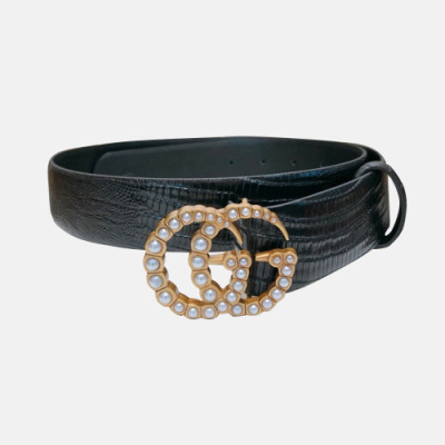 Gucci 2019 Ladies GG Preal Buckle Business Leather Belt - 구찌 신상 여성 GG 진주 버클 비지니스 레더 벨트 Guc0757x.Size(3.4cm).블랙금장
