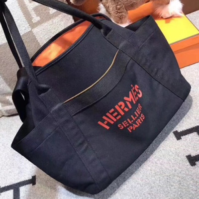 Hermes Canvas Tote Shoulder Shopper Bag  - 에르메스 캔버스 여성용 토트 숄더 쇼퍼백 HERB0612,블랙