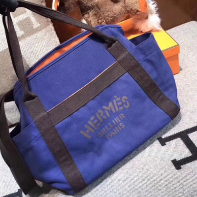 Hermes Canvas Tote Shoulder Shopper Bag  - 에르메스 캔버스 여성용 토트 숄더 쇼퍼백 HERB0613,블루