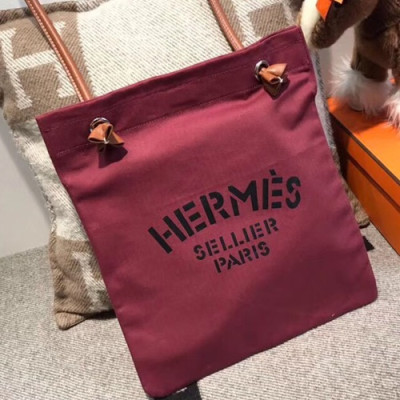 Hermes Canvas Shoulder Shopper Bag  - 에르메스 캔버스 여성용 숄더 쇼퍼백 HERB0627,와인